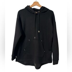 Elite Tahari Woman Black Pullover Hoodie Medium Soft, Casual, Oversized